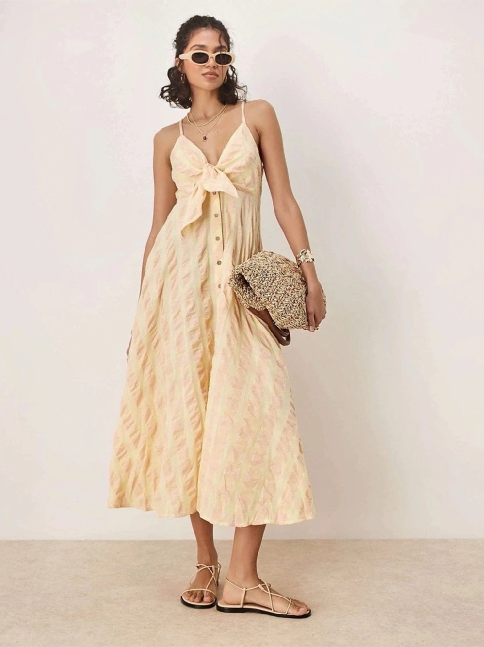Free People | Via Gingham Midi Dress (XS)